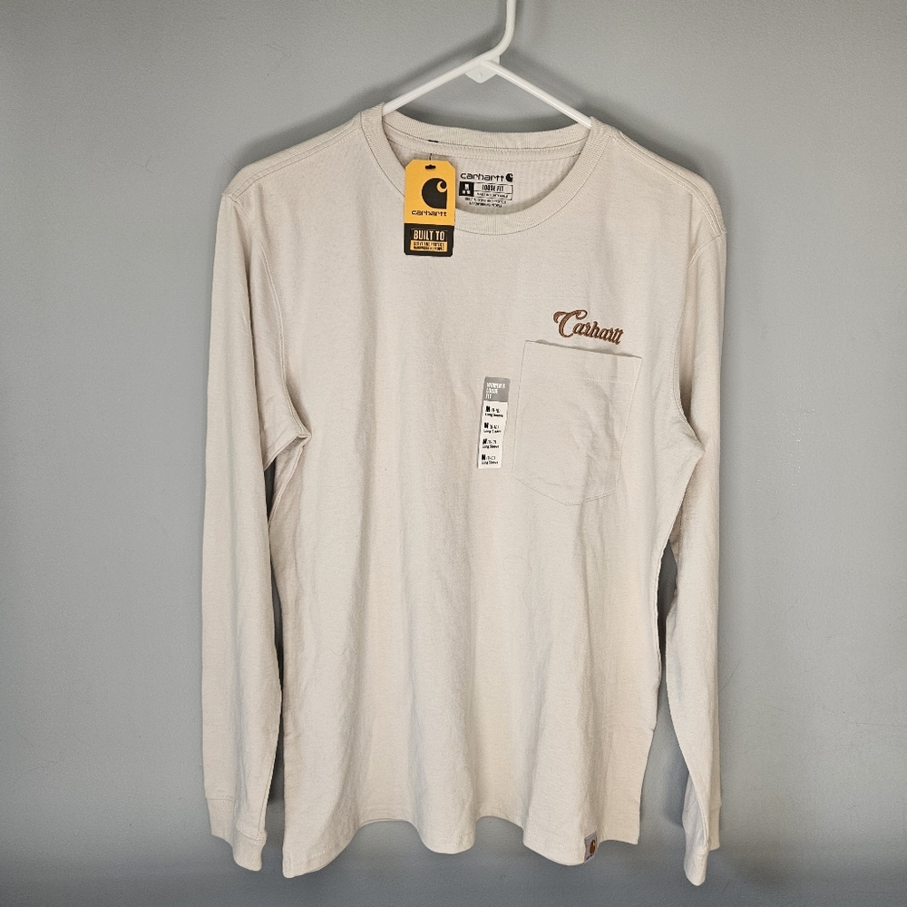 Carhartt Women's Cream Long Sleeve Tee Medium